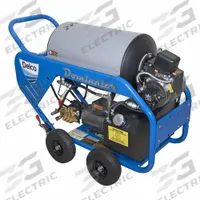 DELCO Electric Pressure Washer: Cart, 230 V – Three-Phase, 2,000 psi, 10 gpm, 15 hp (MPN DC2010). Key specifications — Burner Fuel: Diesel; Pump Drive: Belt; Brand: DELCO; Water Intake: Cold Water Only.