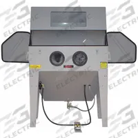 ALLSOURCE Abrasive Blast Cabinet: Siphon Feed, 48 in W x 24 in D Work Area, 20 cfm (MPN 41500). Key specifications — attr952399: ALLSOURCE; attr978098: Foot Pedal; attr978092: Side Door; attr978085: 20 cfm @ 80 psi.