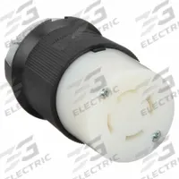 HUBBELL Locking Connector: Non-NEMA, Black/White, 120/208V AC, 30 A Current Rating, 4 Poles, 4 Wires (MPN HBL3433C). Key specifications — Brand: HUBBELL.