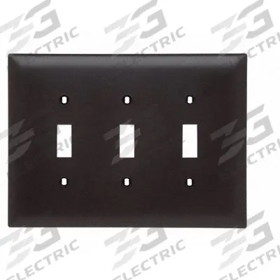 LEGRAND Wall Plate: Toggle, 3 Gang, Brown - General Purpose Wall Plates
