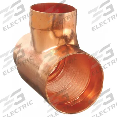 NIBCO Sweat Fitting Tee: 2 in CTS x 1 1/2 in CTS x 1 1/2 in CTS, Cup x Cup x Cup - Drain, Waste & Vent Wrot Copper & Bronze Tube Fittings