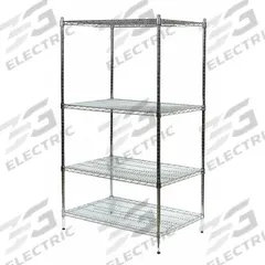 APPROVED VENDOR Wire Shelving Unit: Starter, 60 in x 18 in, 85 in Overall Ht, 4 Shelves, Dry, Silver (MPN 2KPD9). Key specifications — Recommended Environments: Dry; Color: Silver; Finish: Chrome; Material: Steel; Brand: APPROVED VENDOR.