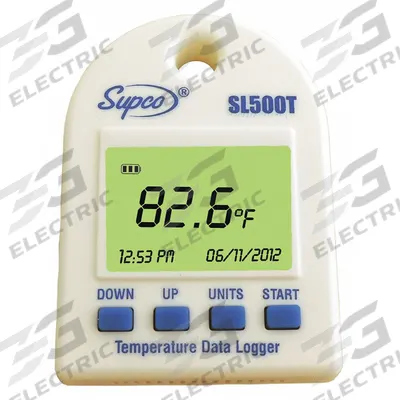 Supco Data Logger: -5°F to 160°F, -20°C to 70°C, SL500T, Temp, 160°F Max Dew Point Measured - Temperature Data Loggers
