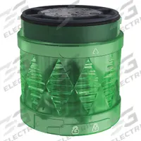 SCHNEIDER ELECTRIC Tower Light Module: Flashing, 24V AC/24V DC, Green, 60 mm Overall Dia, XVU (MPN XVUC43). Key specifications — Brand: SCHNEIDER; Compatible with Series: XVU; Lens Color: Green; Operating Voltage: 24V DC; Manufacturer Part Number: XVUC43.