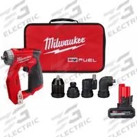 MILWAUKEE Drill/Driver Kit: M12 FUEL™, Interchangeable Chuck, 3/8 in Chuck, 1,600 RPM Max. (MPN 2505-20, 48-11-2450). Key specifications — attr1169525: Brushless.