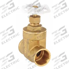 MILWAUKEE VALVE Gate Valve: 1 in, Brass, Non-Rising, Sweat x Sweat, 200 psi CWP, Wheel, Solid Wedge (MPN UP668 1"). Key specifications — Bonnet Material: Brass; Brand: MILWAUKEE VALVE; Wedge Material: Forged Brass.