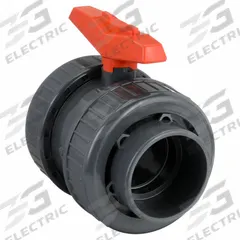 GF PIPING SYSTEMS Manual Two-Way Ball Valve: 4 in, PVC, Straight, FNPT x FNPT, Full Port Ball Port (MPN 161375010). Key specifications — Brand: GF PIPING SYSTEMS; Handle: Tee.