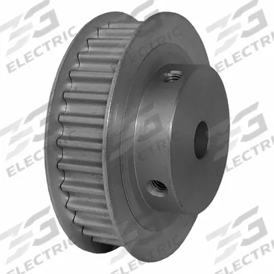 Dayton Timing Pulley: Curvilinear, Fixed, For 9 mm Belt Wd, 32 Teeth, 5 mm Pitch - HTD Section Fixed-Bore Timing Pulleys with Hub