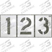 C.H. HANSON Stencil Set: 0 to 9/Blank ( ), 12 in Character Ht, 9 in Character Wd, Polyethylene (MPN 70358). Key specifications — Material: Polyethylene; Includes: (2) Blanks; Characters Included: 0 to 9; Interlocking Orientation: Horizontal; Brand: C.H. HANSON; Included Characters: 0 to 9.