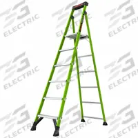 LITTLE GIANT Platform Stepladder: 8 ft Ladder Size, Fiberglass, 300 lb Load Capacity, 26 lb Wt (MPN 15398-001). Key specifications — Brand: LITTLE GIANT; Included Features: Plastic Top with Storage.