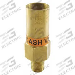 CASH VALVE Safety Relief Valve: Brass, PTFE, 1/4 in x 1/4 in, MNPT x MNPT, 30 psi to 614 psi (MPN C600MABT-01K0100). Key specifications — Brand: CASH VALVE.