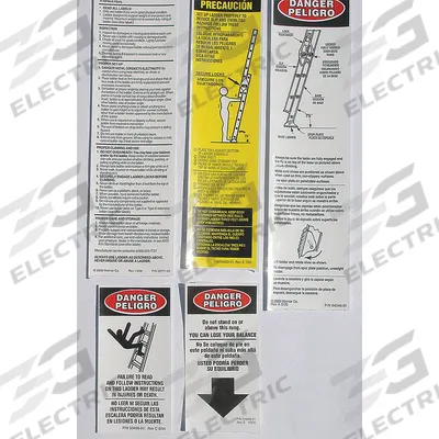 WERNER Extension Ladder and Safety Instruction Labels: Fits Werner - Material Handling Parts