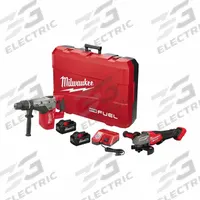 MILWAUKEE Rotary Hammer and Grinder: 2 Tools, Angle Grinder/Hammer Drill, 18 V DC Volt, M18 FUEL™ (MPN 2717-22HD, 3670-20). Key specifications — attr1176460: Hammer Drill.