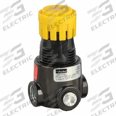 Parker Regulator: Zinc, 1/4 in NPT, 15 scfm, 1 psig to 60 psig, 300 psig Max Op Pressure - Parker FRL Air Regulators