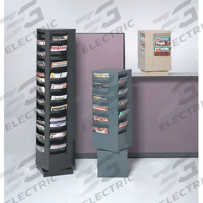 DURHAM MFG Rotating Literature Rack: 80 Compartments, Swivel, Tan, Steel - Rotating Literature Racks