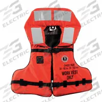 MUSTANG SURVIVAL Life Jacket: Orange, Type V, 17 1/2 lb Buoyancy, SOLAS-Grade Reflective, Universal (MPN MV3192-2-0-216). Key specifications — Color: Orange; Brand: MUSTANG SURVIVAL; Buoyant Material: Foam; Closure: Buckle; Style: Life Jacket; Product Type: Personal Flotation Device; Standards: USCG Approved; USCG Type: Type V.