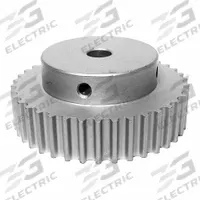 DAYTON Timing Pulley: Curvilinear, Fixed, For HTD Timing Belt Section, For 9 mm Belt Wd, 19 Teeth (MPN 19-5M09-6A3). Key specifications — Brand: DAYTON; Finish: Clear Anodized; For Belt Series: Powerhouse®.