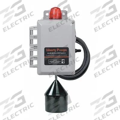 LIBERTY PUMPS High Water Alarm: High Level, 120V AC/9V DC, Auto, 88 dB, Audio/Visual - Liquid-Level Alarms