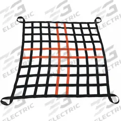 US NETTING Cargo Lifting Net: Loop, 4,500 lb Working Load Limit, 4 Attachment Points, Polyester (MPN MGCLN-10-25-2W). Key specifications — attr994824: US NETTING; attr994825: Black/Safety Orange; attr994829: Polyester.