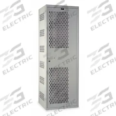 HALLOWELL Wardrobe Locker: 18 in x 22 in x 72 in, 1 Tiers, 1 Units Wide, 16 ga Panel, Ventilated (MPN HTA822-1AS-PL). Key specifications — Locker Color: Light Gray; Brand: HALLOWELL.