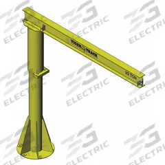 HARRINGTON Jib Crane: Base Plate Mounted, 4,000 lb Load Capacity, 14 ft Overall Beam Lg (MPN 351-4000-14-14). Key specifications — Beam Type: Open Beam; Base Mount Type: Base-Plate Mounted; Body Material: Steel; Brand: HARRINGTON; Included Components: Hardware; Power Source: Manual; Mount Type: Base Plate Mounted; Lifting Capacity: 2,001 lbs to 4,000 lbs.