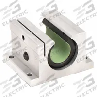 THOMSON Linear Pillow Block Bearing: Single, Self-Aligning, 3/8 in Inside Dia, TEP 950 (MPN FNYBUPB06ALS). Key specifications — Liner: TEP 950; Material: Aluminum.