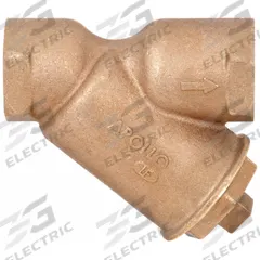 APOLLO Y Strainer: 3 in, NPT, Mesh, 0.0313 in Screen Size, Bronze, PTFE, 6 7/8 in Ht, 9 in Lg (MPN 59LF010P2). Key specifications — Brand: APOLLO; Seal Material: PTFE; Manufacturer Part Number: 59LF010P2; Screen Material: 304 Stainless Steel.