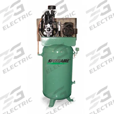 SPEEDAIRE Electric Air Compressor: 5 hp, 2 Stage, Vertical, 80 gal, 16.5 cfm, 175 psi - Pressure Lubricated Stationary Electric Air Compressors