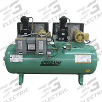 SPEEDAIRE Electric Air Compressor: 0.75 hp, 1 Stage, Horizontal, 30 gal, 4.2 cfm, 90 psi, Base Model (MPN 5Z698). Key specifications — attr48430: SPEEDAIRE; attr48445: 60 Hz; attr48450: 208-240V AC; attr48474: Three; attr48487: Horizontal.