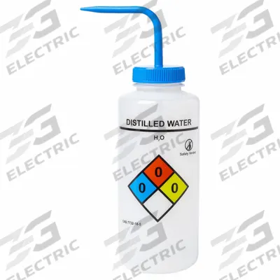 APPROVED VENDOR Wash Bottle: 1 L, Distilled Water, Blue, Wide, Vented Spout Spout - Wide Mouthed Standard Spout Wash Bottles