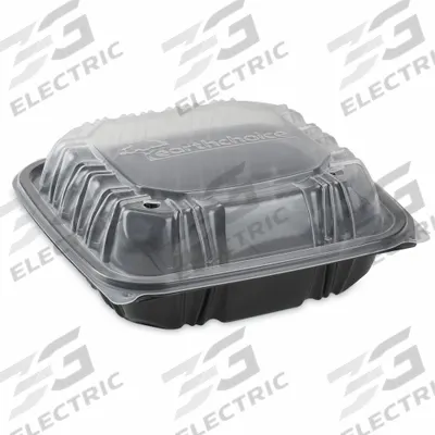 PACTIV Disposable Carry-Out Food Container: Plastic, 1 Compartments, 38 oz Capacity - Microwaveable Containers with Lids