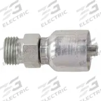 PARKER Hydraulic Crimp Fitting: Steel x Steel, Straight, -6 For Hose Dash Size, Male x Genderless (MPN 1D043-10-6). Key specifications — Fitting Gender: Male x Genderless; Fitting Connection Type: Metric x Crimp; Brand: PARKER; Thread Size: M16-1.5; For Hose Dash Size: -6.