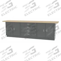 GREENE MANUFACTURING, INC. Cabinet Workbench: Butcher Block, 120 in x 24 in, Gray (MPN CBL-120-21-M). Key specifications — Assembly: Fully Assembled; Brand: GREENE MANUFACTURING, INC..
