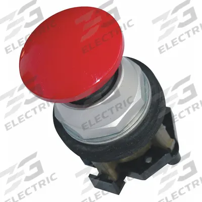EATON Mushroom Head Push Button: Non-Illuminated, Mushroom Head Profile, Metallic - Mushroom-Head Push Buttons