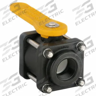 BANJO Manual Two-Way Ball Valve: 1 1/4 in, Polypropylene, Straight, FNPT x FNPT - Polypropylene Ball Valves
