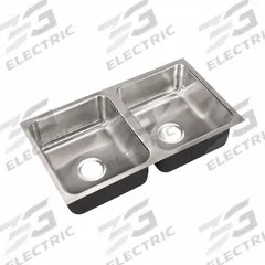 JUST MANUFACTURING Kitchen Sink: 32 in Overall Lg, 18 in Overall Wd, 7 1/2 in Bowl Dp, 2 Bowls (MPN UD1832A-J). Key specifications — Brand: JUST MANUFACTURING; Color Family: Silver/Gray.