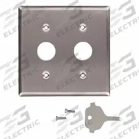 LEVITON Wall Plate: 2 Gang, Silver, Std Size (MPN 84072-40). Key specifications — Brand: LEVITON; Material: Stainless Steel.