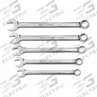 GEARWRENCH Combination Wrench Set: Alloy Steel, Full Polish Chrome, 5 Tools, Std (MPN 81921). Key specifications — attr309520: Full Polish Chrome; attr309519: Alloy Steel; attr324929: GEARWRENCH; attr309522: No; attr309533: Yes.