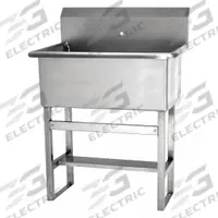 SANI-LAV Scrub Sink: 45 1/2 in Overall Ht, 22 in Bowl Lg, 10 1/2 in Bowl Dp, 1 Faucet Holes, 14 ga (MPN 531F0). Key specifications — Includes Side Splash: Side Splash Not Included; Brand: SANI-LAV.