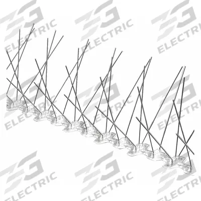 BIRD BARRIER Bird Repellent Spikes: Std, Plastic Base, Silver, 50 ft Overall Lg - Bird Spikes
