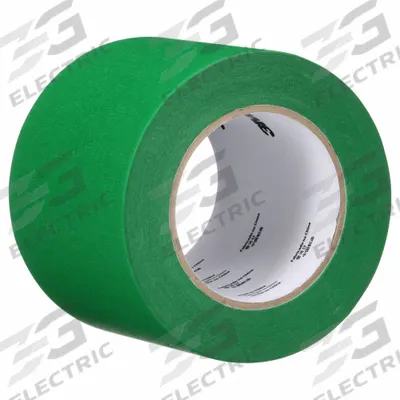 3M Masking Tape: UVG, Green, 4 3/4 in Pre-Cut Dia, 3 3/4 in Roll Wd - Colored Masking Tape