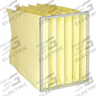 GRAINGER Pocket Air Filter: 24 in x 20 in x 29 in, MERV 14, Yellow, Synthetic - MERV 14 Pocket Air Filters