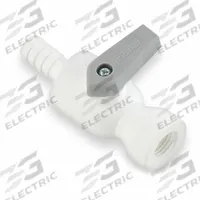 PARKER Manual Two-Way Ball Valve: 3/8 in, Polypropylene, Straight, Barb x FNPT, One-Piece, Lever (MPN PBPP6VFC6). Key specifications — Brand: PARKER; Handle: Lever.