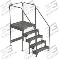 EGA Work Platform: 3.8 ft Platform Ht - Max, 34.6 in x 38.3 in, Steel, 500 lb Load Capacity (MPN CW5-45-5-3). Key specifications — Folding: Not Foldable; Mobility: Stationary; Use Location: Indoor; Brand: EGA; Color: Gray; Exit Direction: Forward; Height Adjustability: Adjustable Height; Includes Handrails: Handrails Included.