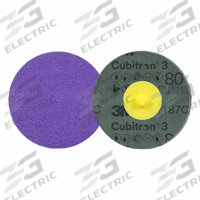 3M CUBITRON 3 Quick-Change Disc: TR, 4", Ceramic, 80 Grit, YF Wt Fiber - Cool-Cutting Fiber Discs for Stainless Steel & Nickel Alloys