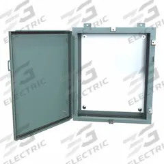 HAMMOND Electrical Enclosure: Steel, 24 in x 20 in x 6 in, NEMA 12/13/3R/4, w/Panel, Solid Cover (MPN 1418N4E6). Key specifications — Closure Method: Clamps; Brand: HAMMOND; Knockouts: Not Included.