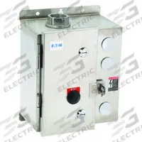 EATON NEMA Magnetic Motor Starter: Non-Reversing, 3 Poles, NEMA Size 0, 18 A, 208V AC Coil (MPN ECN0504EAA-R63/C). Key specifications — attr211388: EATON; attr951451: 1NO/1NC; attr951453: 208V AC; attr951489: Three; attr984425: 1NO/1NC; attr984429: Pilot Light; attr997361: None (Not Applicable to Electronic Overloads).