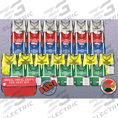 DISASTER MANAGEMENT SYSTEMS Small Local EOC Vest Kit: Safety Vest ANSI Class Class 1 - Emergency Operations Center Safety Vest