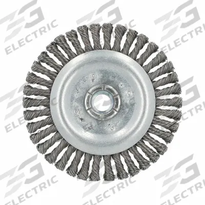 APPROVED VENDOR Wire Wheel Brush: Twisted Steel, 5 in Dia, 5/8"-11 Arbor - Heavy-Cleaning Brushes for Contoured Carbon Steel Surfaces