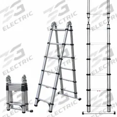 TELESTEPS Combination Ladder: 2 Configurations, Aluminum, 250 lb Load Capacity, 31 lb Wt (MPN 612TC). Key specifications — Brand: TELESTEPS.